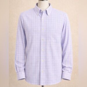 Mens Arrow Light Blue and Pink Plaid Dress Shirt